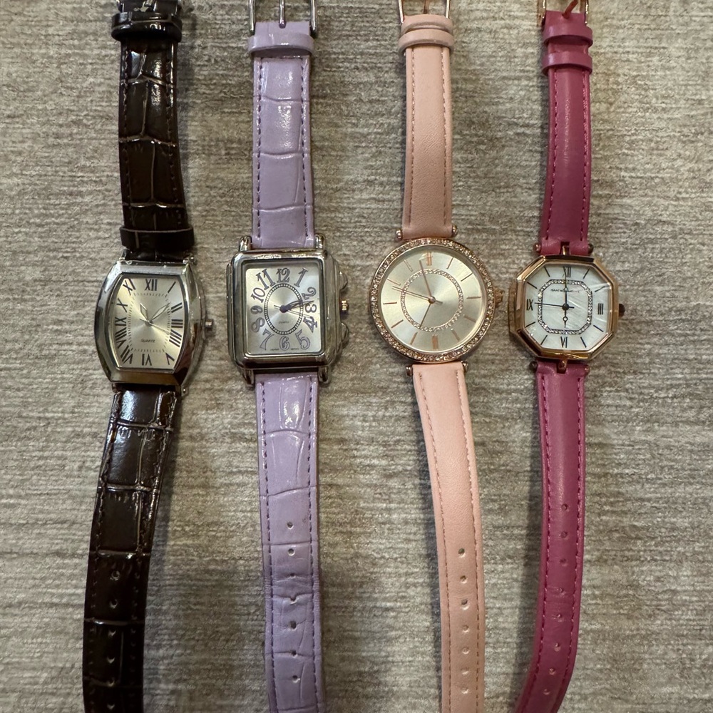 Set of Four Stylish Watches in Various Colors